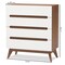 Baxton Studio Calypso Mid-Century White and Walnut Wood 4-Drawer Storage Chest 137-7500 - alternate 5
